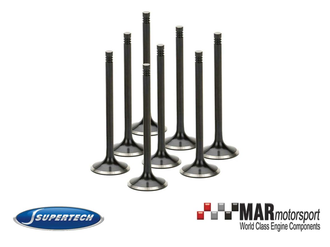 Supertech Mazda Miata 1.8L Black Nitrided Exhaust Valve - +1mm Oversize - Set of 8 main image 0