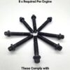 2.0 Litre Ford Zetec Black - Top Engine ROD BOLTS M8- Replacement Con-Rod Bolts 1 Con Rod Bolts